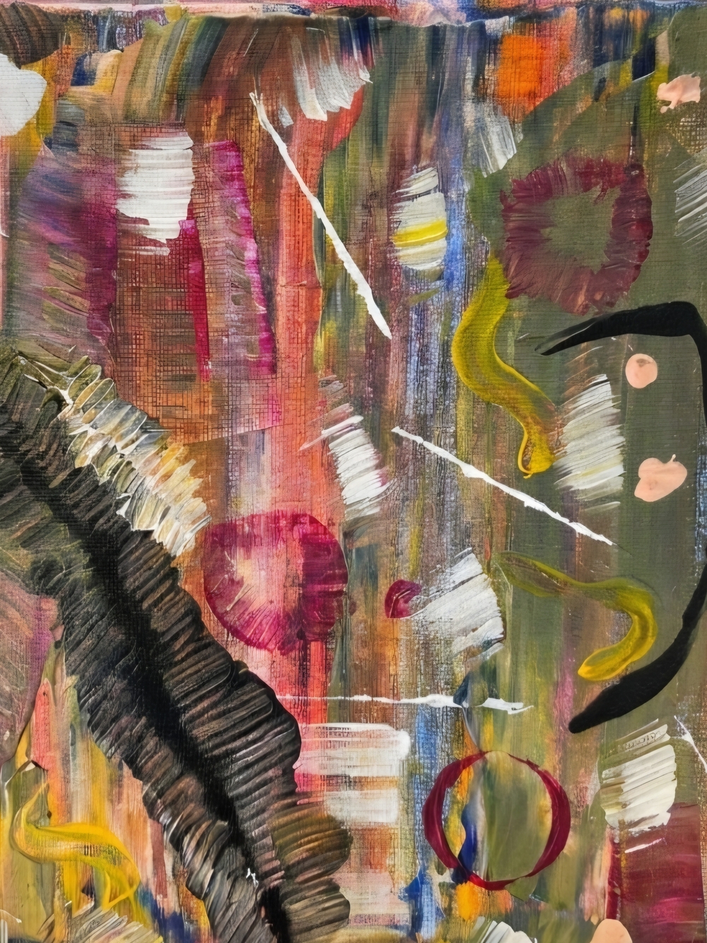 Abstract Mixed-Media Canvas in Multicolor Hues.   Ourpassionstudio.store